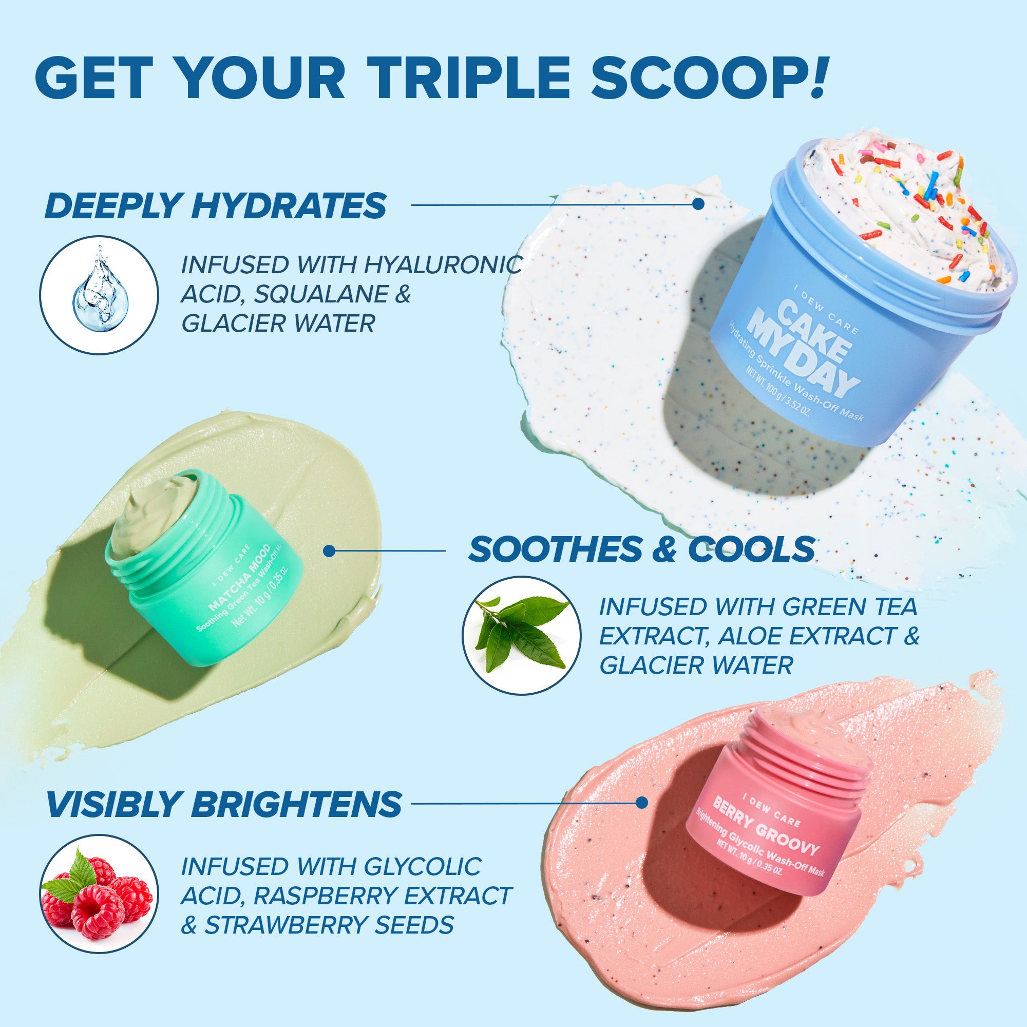 Wash Off Face Mask Set - Scoop Party