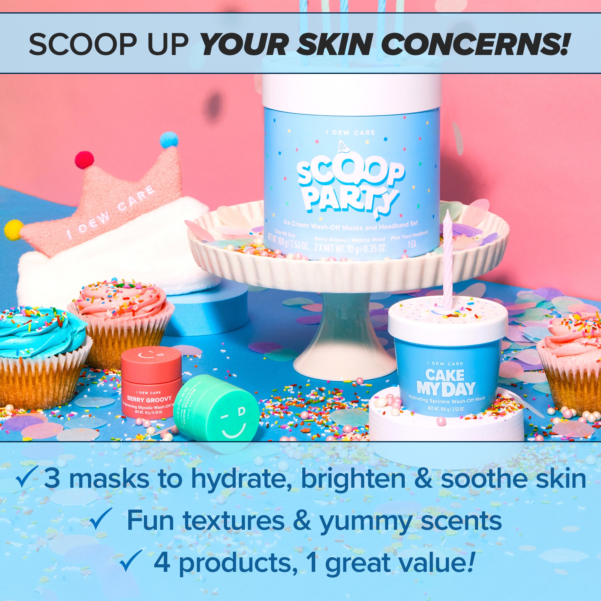 Wash Off Face Mask Set - Scoop Party