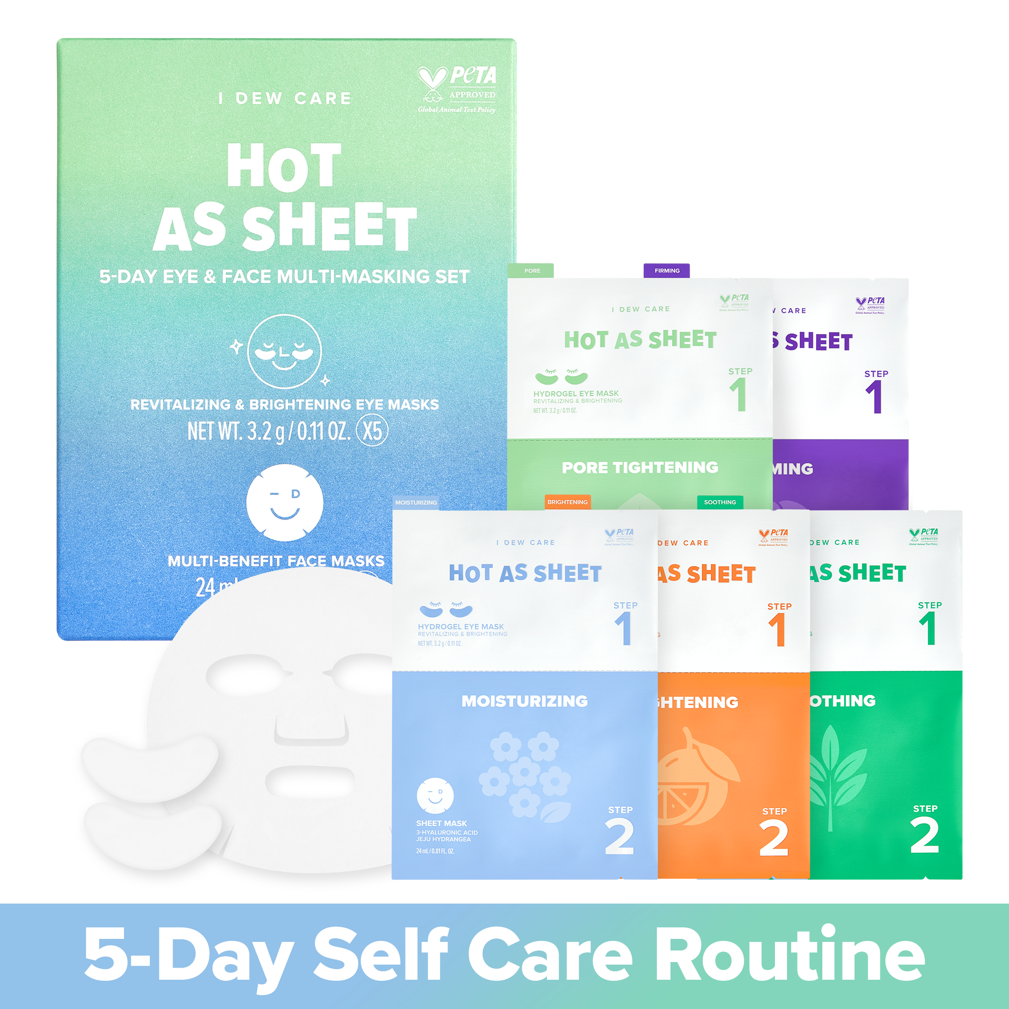 I DEW CARE | Hot As Sheet Set | 5-Day Multi-Masking Brightening Duos