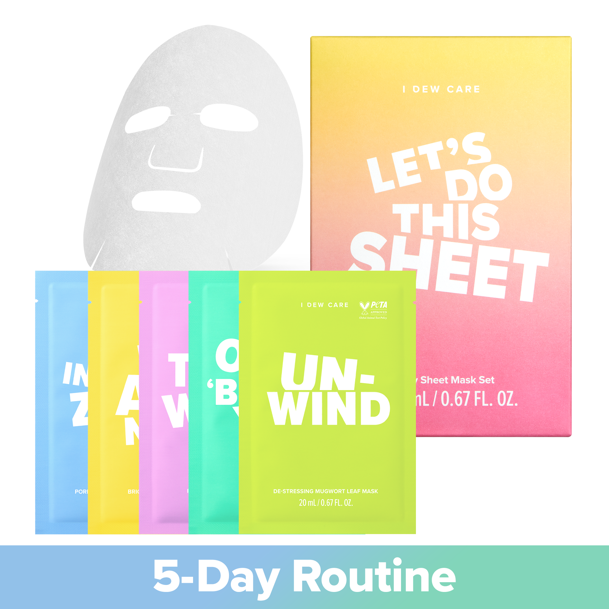 I DEW CARE | Let's Do This Sheet | 5-Day Korean Sheet Mask Set