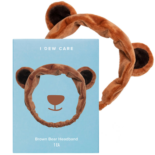 brown bear headband - skincare routine - i dew care