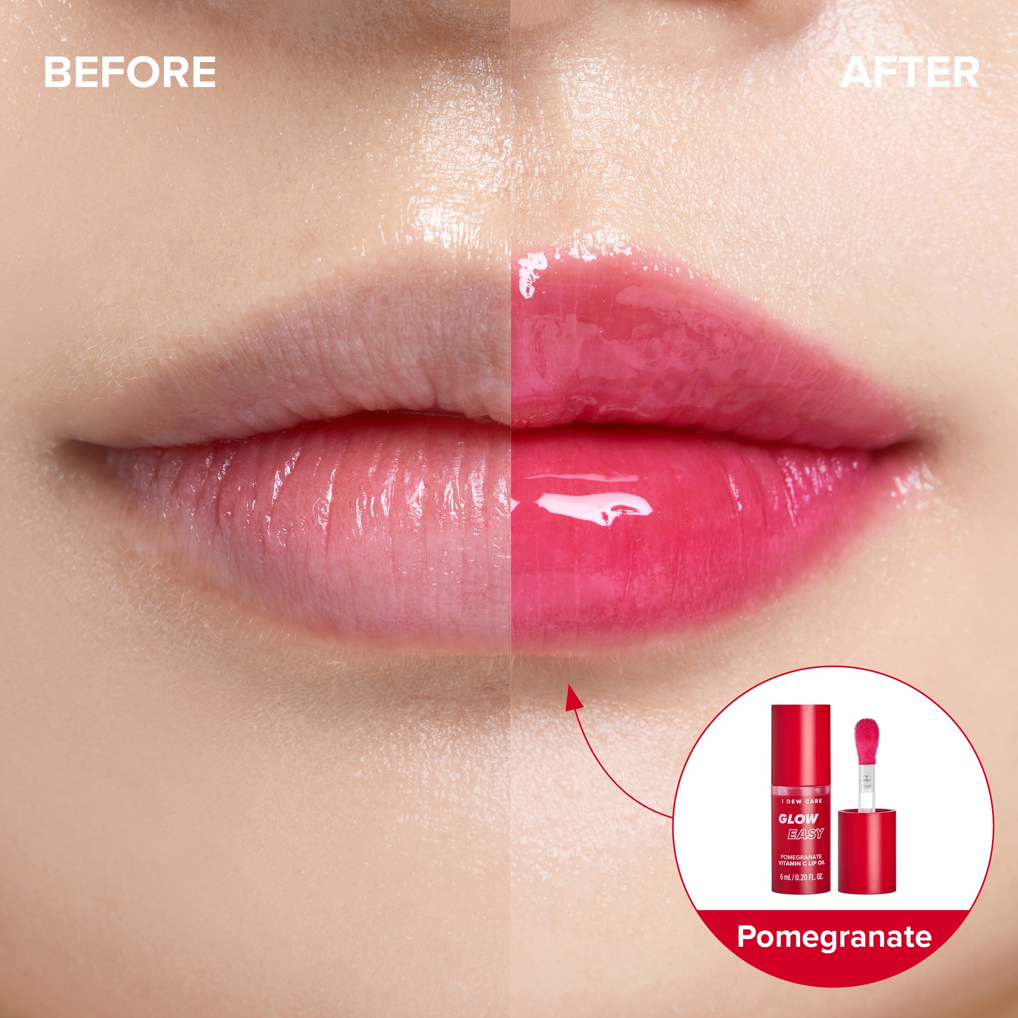 I DEW Care, Glow Easy, Vitamin C Lip Oil, Pomegranate I DEW Care, Glow Easy, Vitamin C Lip Oil, Pomegranate
