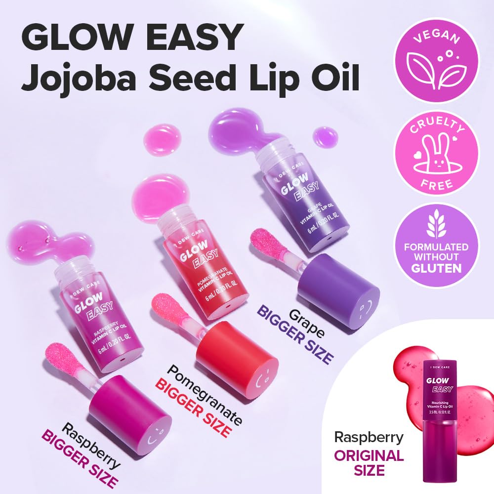 I DEW Care, Glow Easy, Vitamin C Lip Oil, Raspberry I DEW Care, Glow Easy, Vitamin C Lip Oil, Raspberry