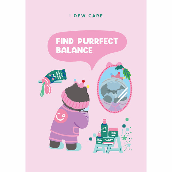 Find Purrfect Balance Postcard + Sticker Sheet