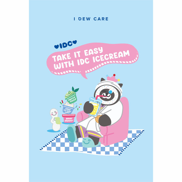 Take It Easy With IDC Ice Cream Postcard + Sticker Sheet