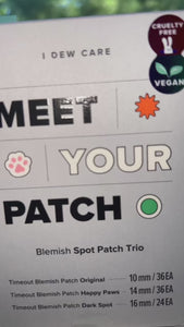 meet your patch - happy paws blemish patch - dark spot blemish patch - blemish patch
