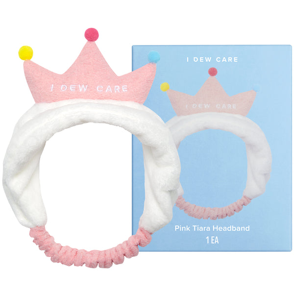 pink tiara headband - face wash headband - spa headband - skincare headband - face wash headband - best headband