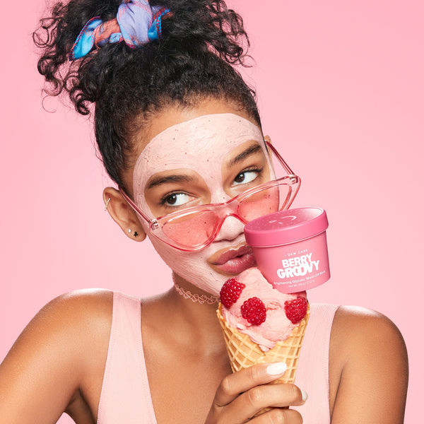 triple flavored wash off mask set with brush and cat headband