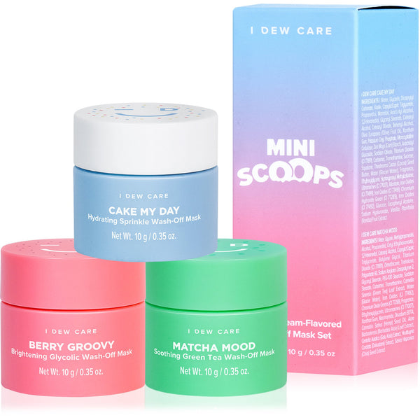 I DEW CARE Mini Scoops  Wash Off Face and Body Clay Mask Skin Care Trio