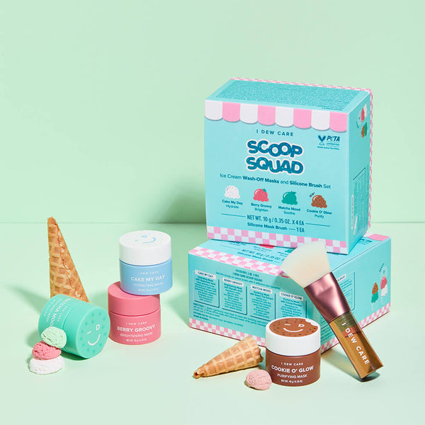 gift idea - gift set - scoop squad - wash off facial masks with brush